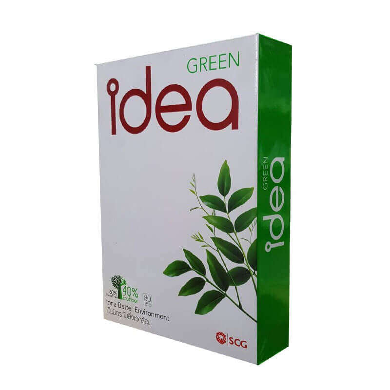 กระดาษถ่ายเอกสาร Idea Green A4 80 แกรม (5 รีม/กล่อง)