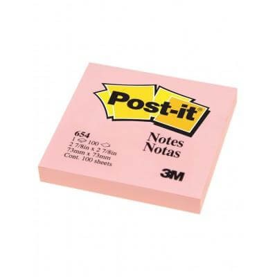 กระดาษโน๊ตกาวในตัว Post-it  สีชมพู 654-PK