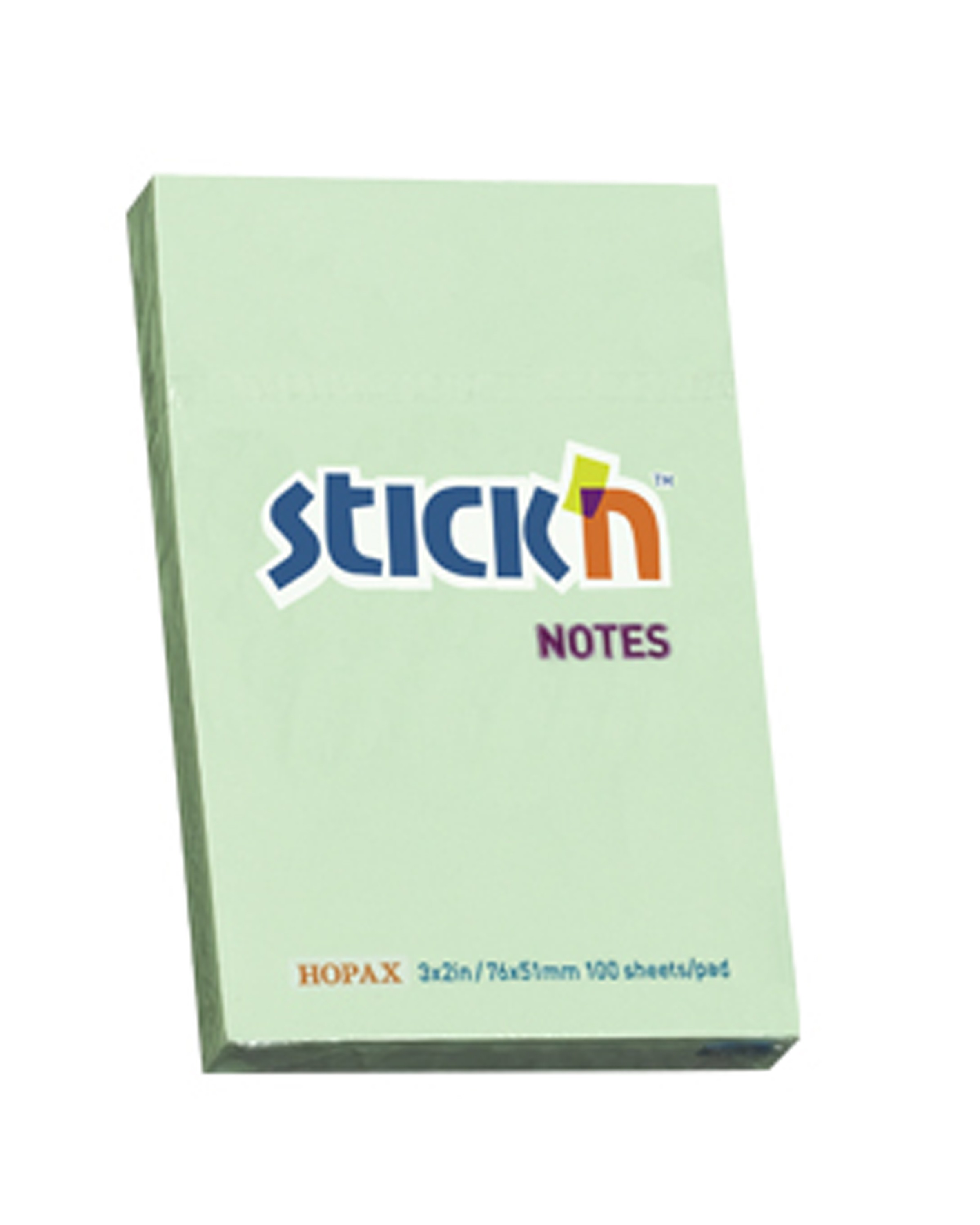 กระดาษโน๊ตกาวในตัว Stickn 21147 สีเขียว 3x2 นิ้ว (1x100)