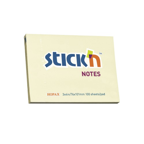 กระดาษโน๊ตกาวในตัว Stickn 21008 สีเหลือง 3x4 นิ้ว (1x100)