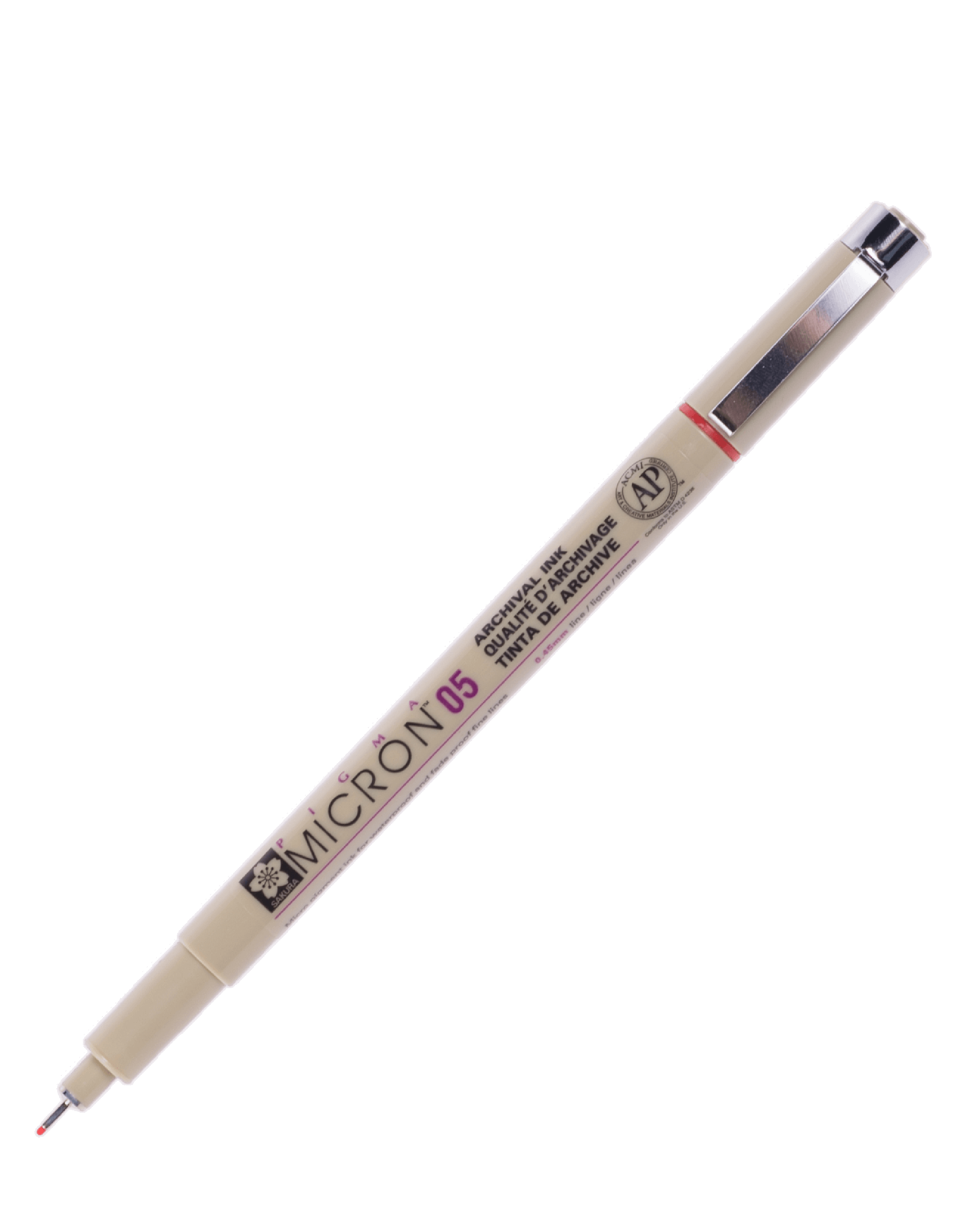 ปากกาหัวเข็ม SAKURA Pigma XSDK สีแดง 05 ขนาด 0.45 มม.