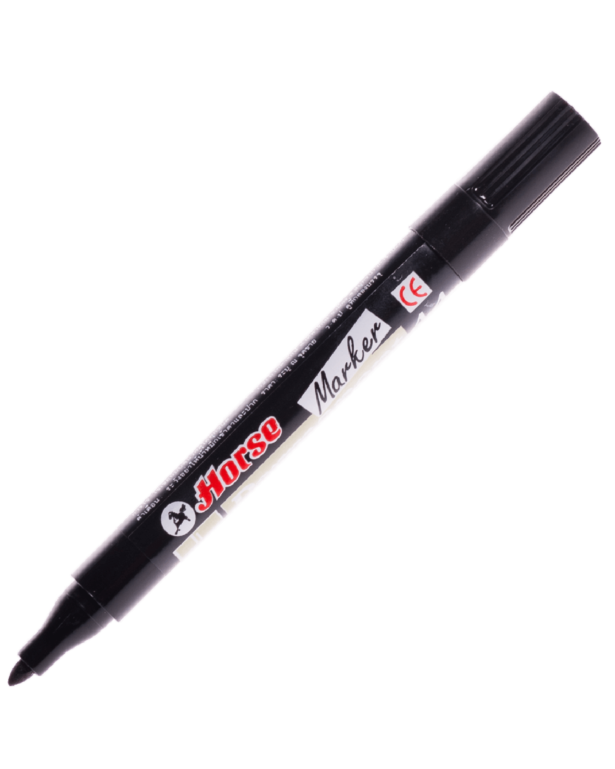 ปากกาเคมีหัวกลม ตราม้า H-44 สีดำ 2 มม.