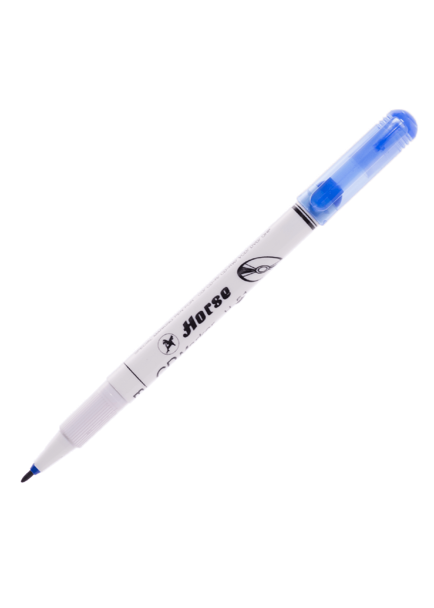 ปากกาเขียน CD ลบได้ ตราม้า H-51 (M) สีน้ำเงิน 1.0 มม.