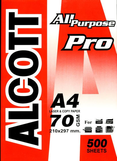 กระดาษถ่ายเอกสาร A4 70 แกรม Alcott Pro ห่อสีแดง