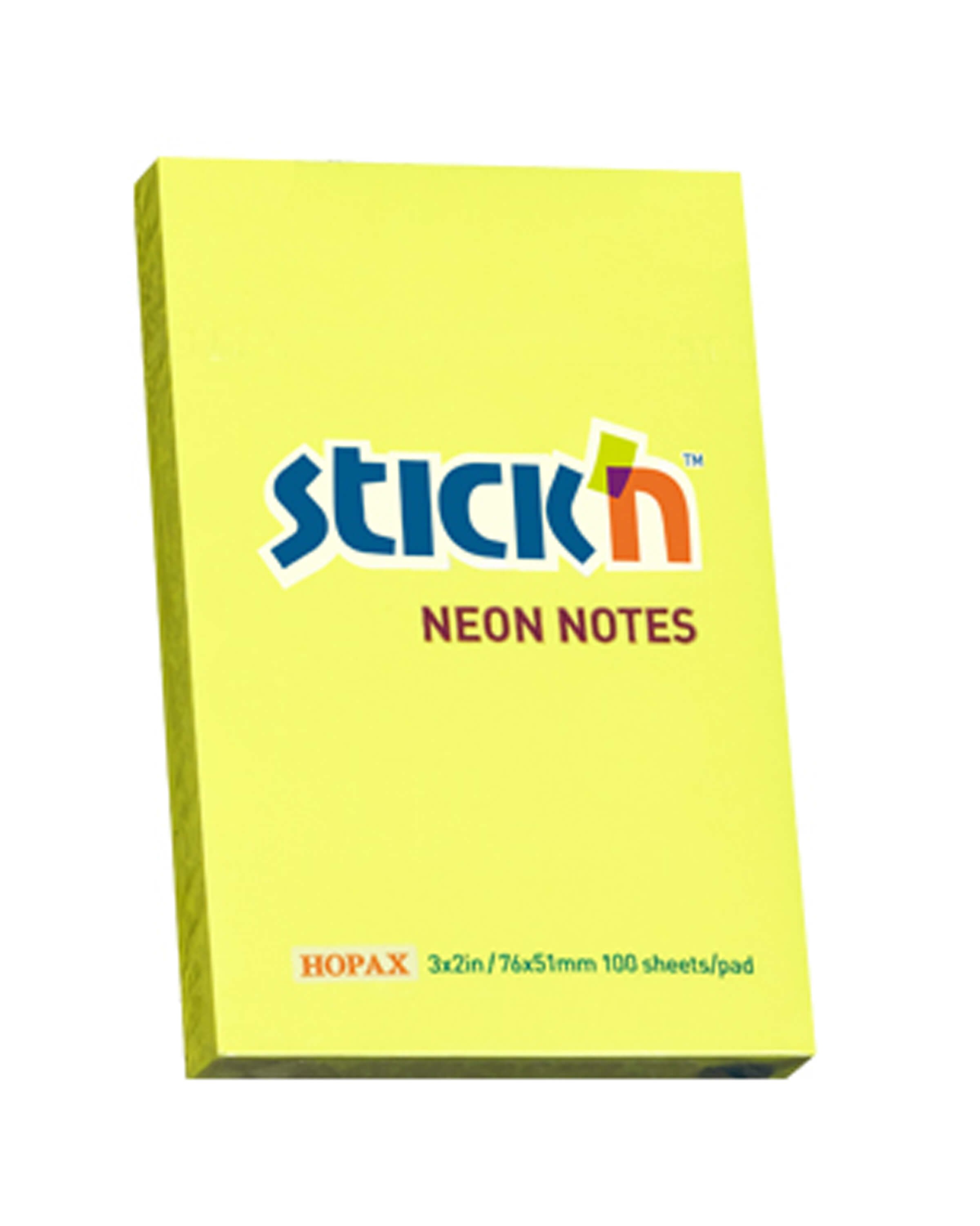 กระดาษโน๊ตกาวในตัว Stickn 21132 สีเหลือง 3x2 นิ้ว (1x100)