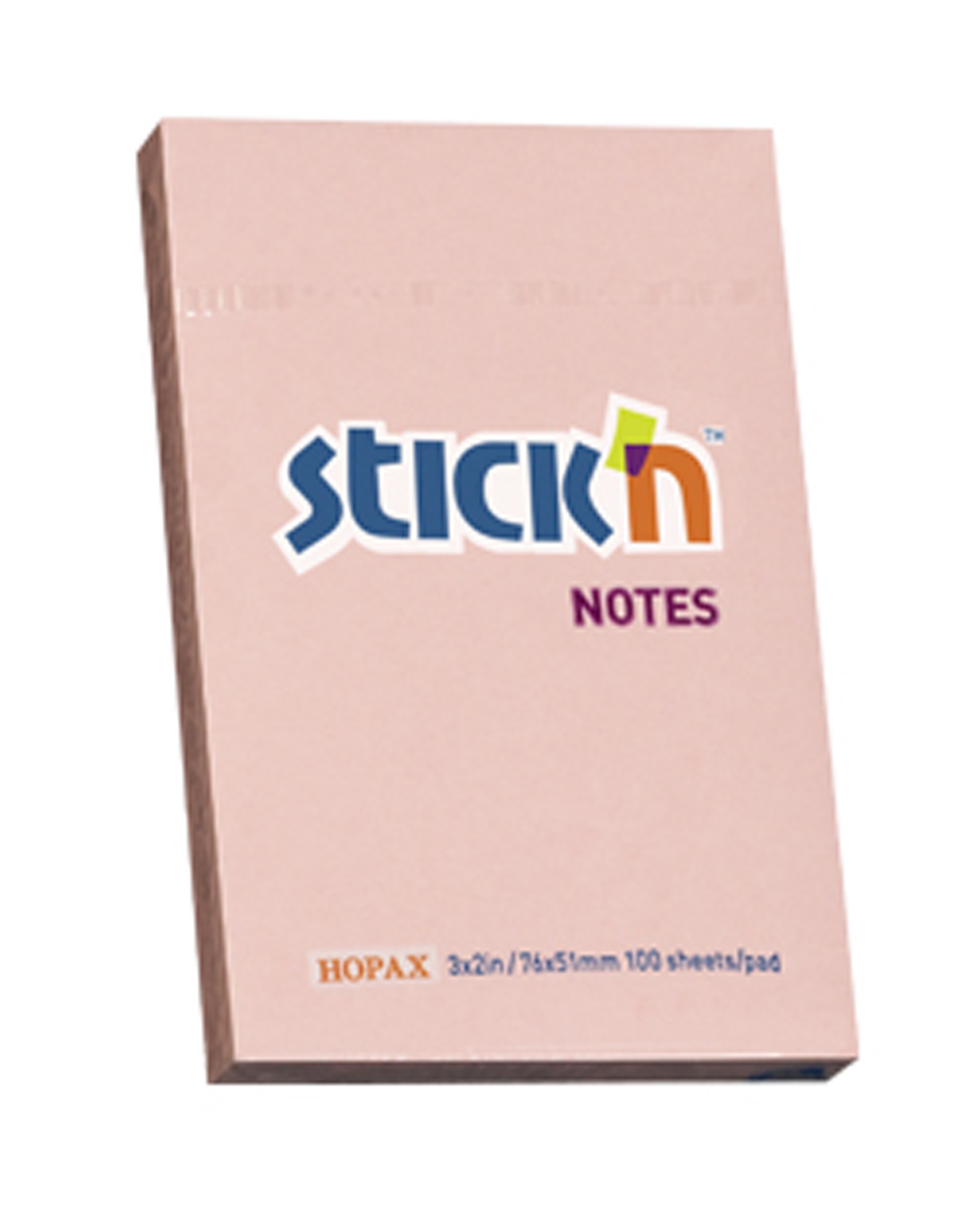 กระดาษโน๊ตกาวในตัว Stickn 21145 สีชมพู 3x2 นิ้ว (1x100)