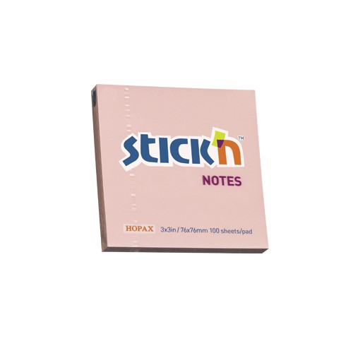 กระดาษโน๊ตกาวในตัว Stick'n 21148 สีชมพู 3x3 นิ้ว (1x100)