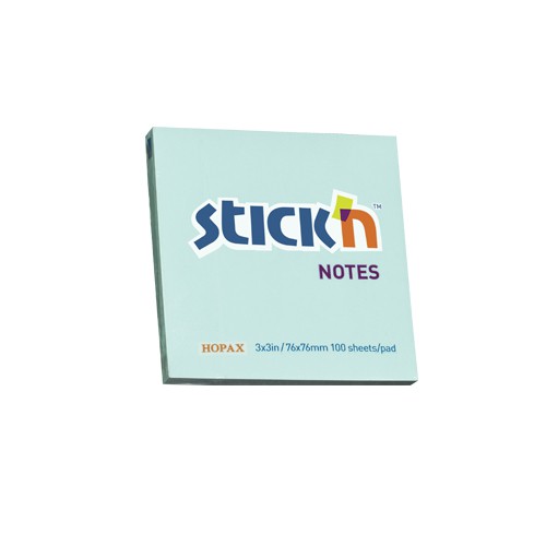 กระดาษโน๊ตกาวในตัว Stickn 21149 สีฟ้า 3x3 นิ้ว (1x100)
