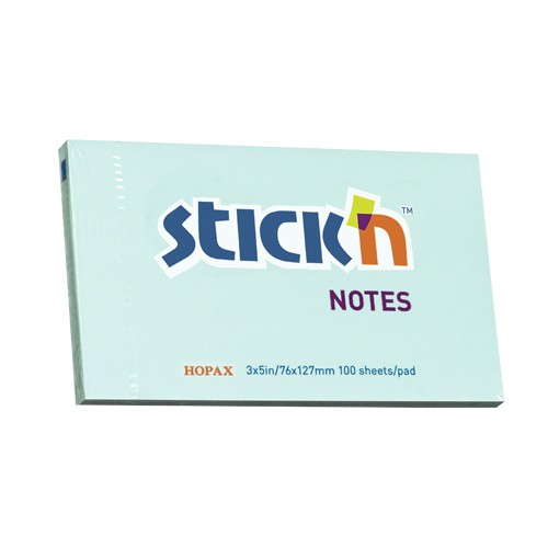 กระดาษโน๊ตกาวในตัว Stick'n 21155 สีฟ้า 3x5 นิ้ว (1x100)