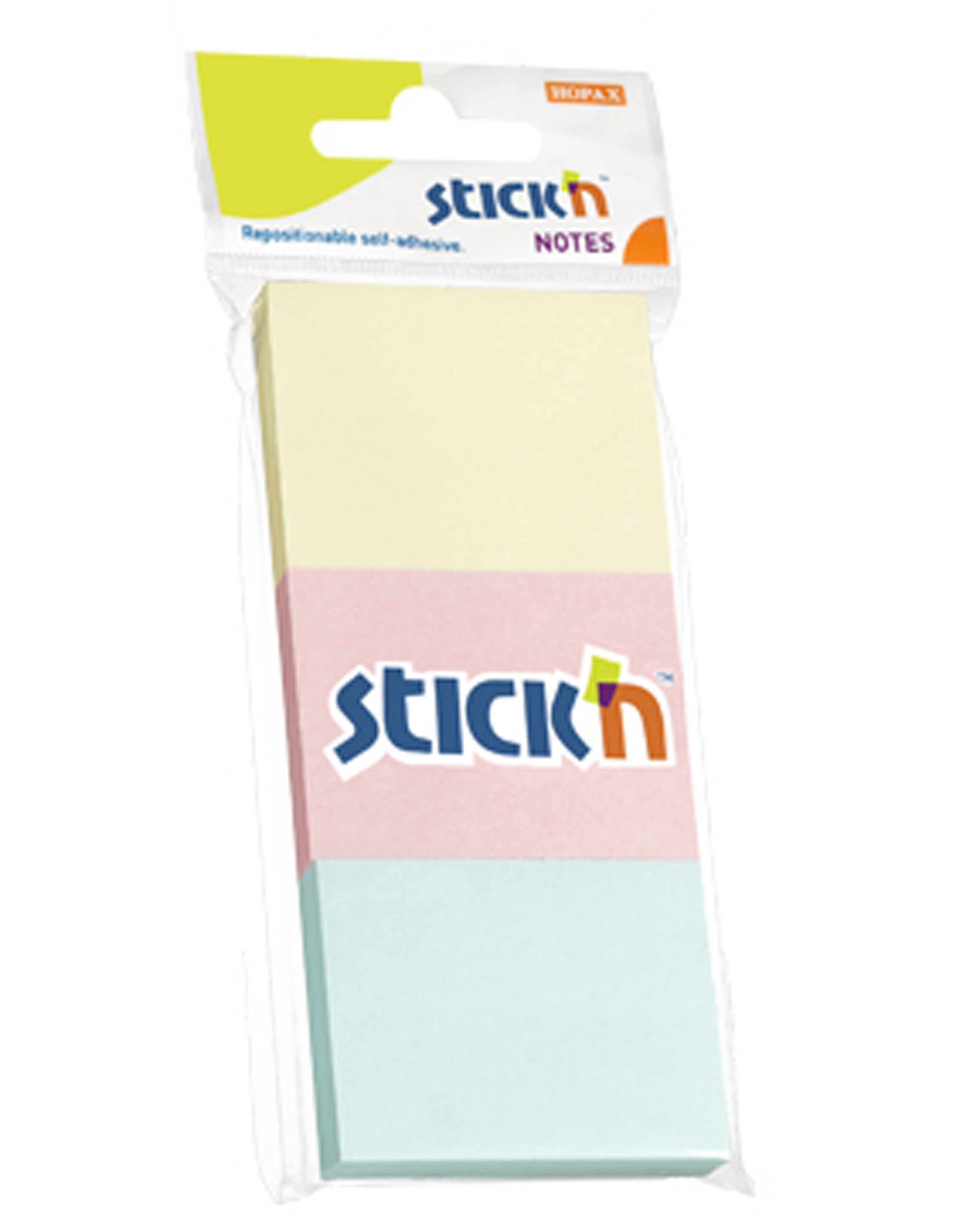 กระดาษโน๊ตกาวในตัว Stickn 21126 สีคละสี 1.5ซม.x2 ซม. (3x100)