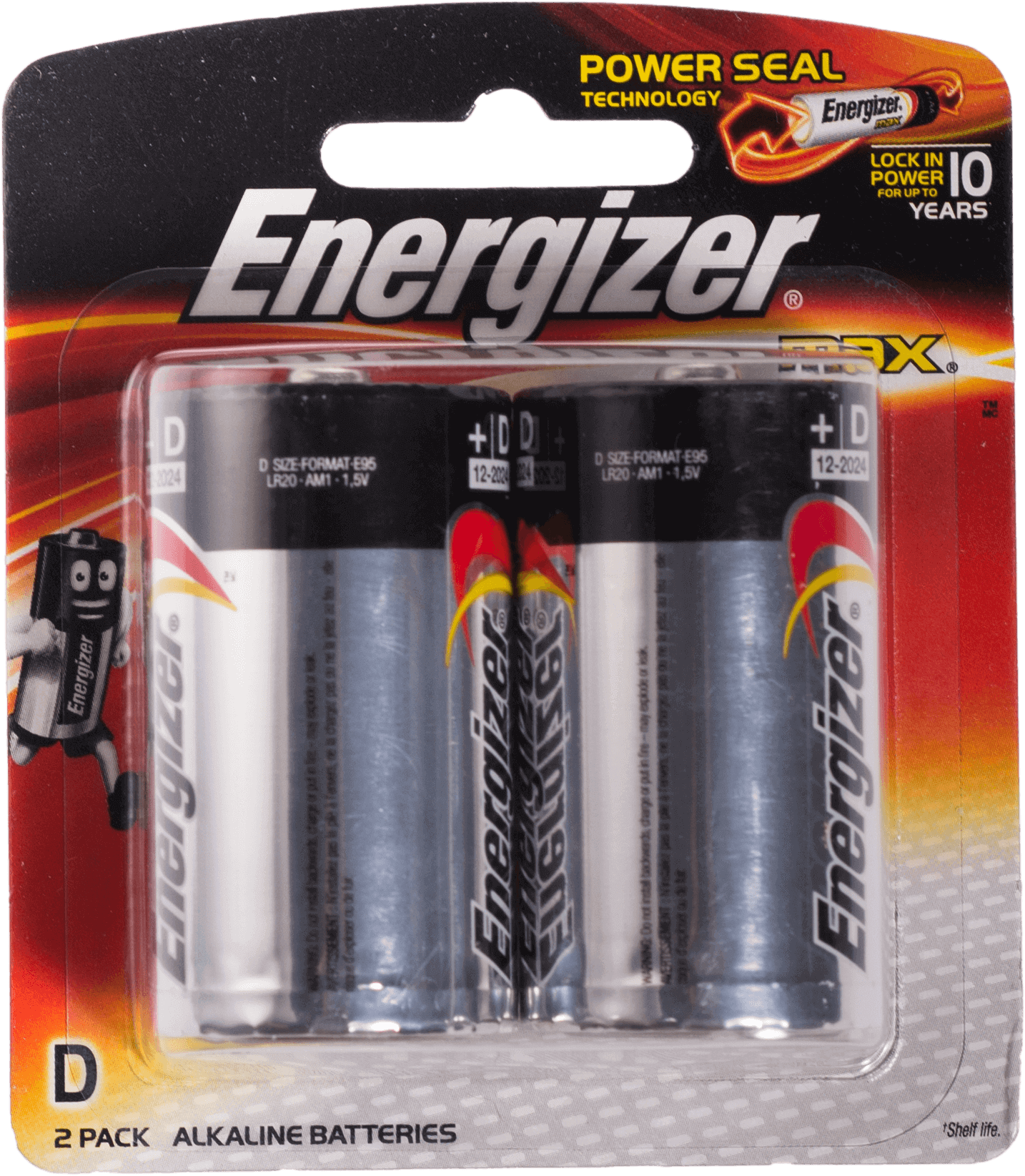 ถ่าน alkaline Energizer E95 BP-2 Size D (1x2ก้อน)