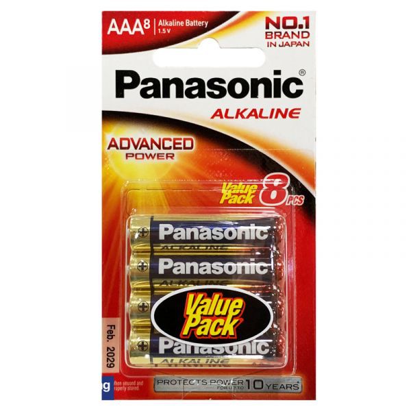 ถ่าน Panasonic ALKALINE LR03T/8B AAA (1x8)