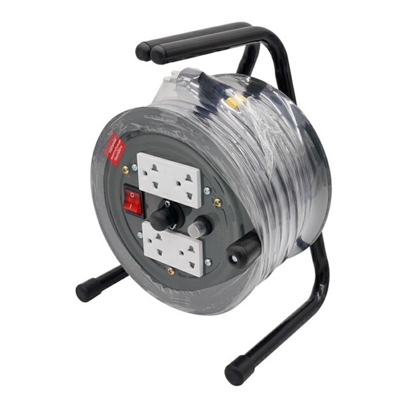 ล้อเก็บสายไฟเหล็ก 4 ช่อง VCT3x1.5 LUZINO รุ่น TLS-1520 ขนาด 20 ม.