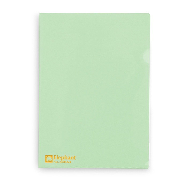 แฟ้มซองพลาสติก ตราช้าง 405 สีเขียว (1x12)