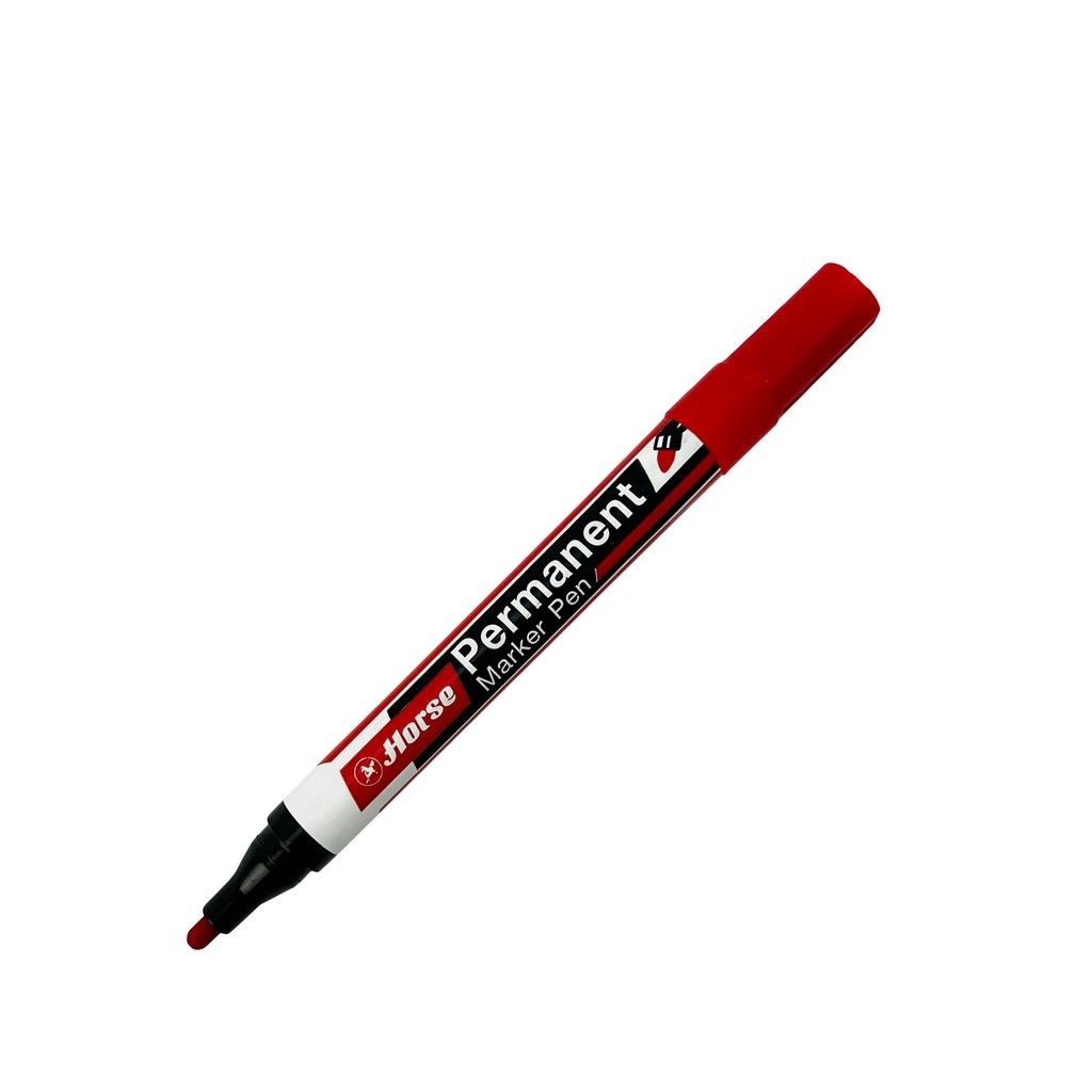ปากกาเคมีหัวกลม ตราม้า H-44 สีแดง 2 มม.