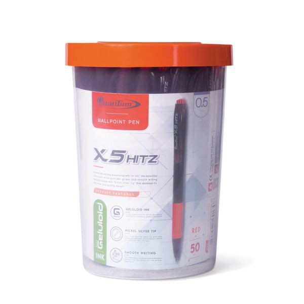 ปากกาลูกลื่น Quantum X5 HITZ 0.5 มม. สีแดง (50ด้าม)