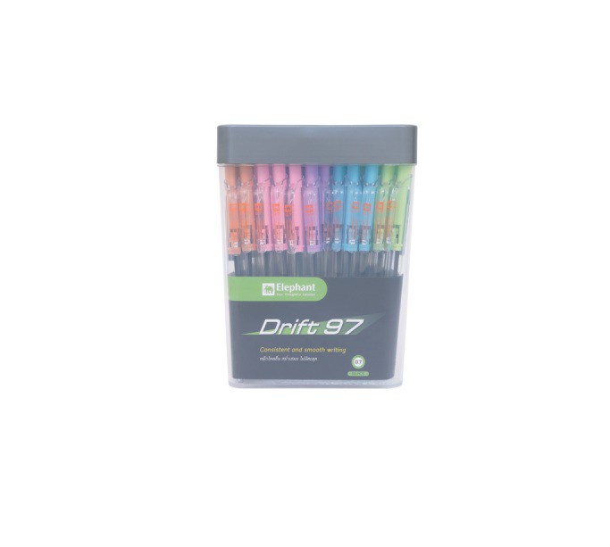 ปากกาลูกลื่น ตราช้าง Drift 97 แบบกด 0.7 มม. น้ำเงิน (50ด้าม)