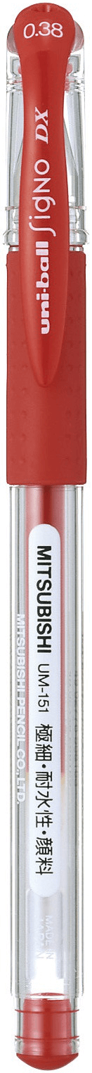 ปากกาหมึกเจล uni Signo DX UM-151 สีแดง 0.38 มม.