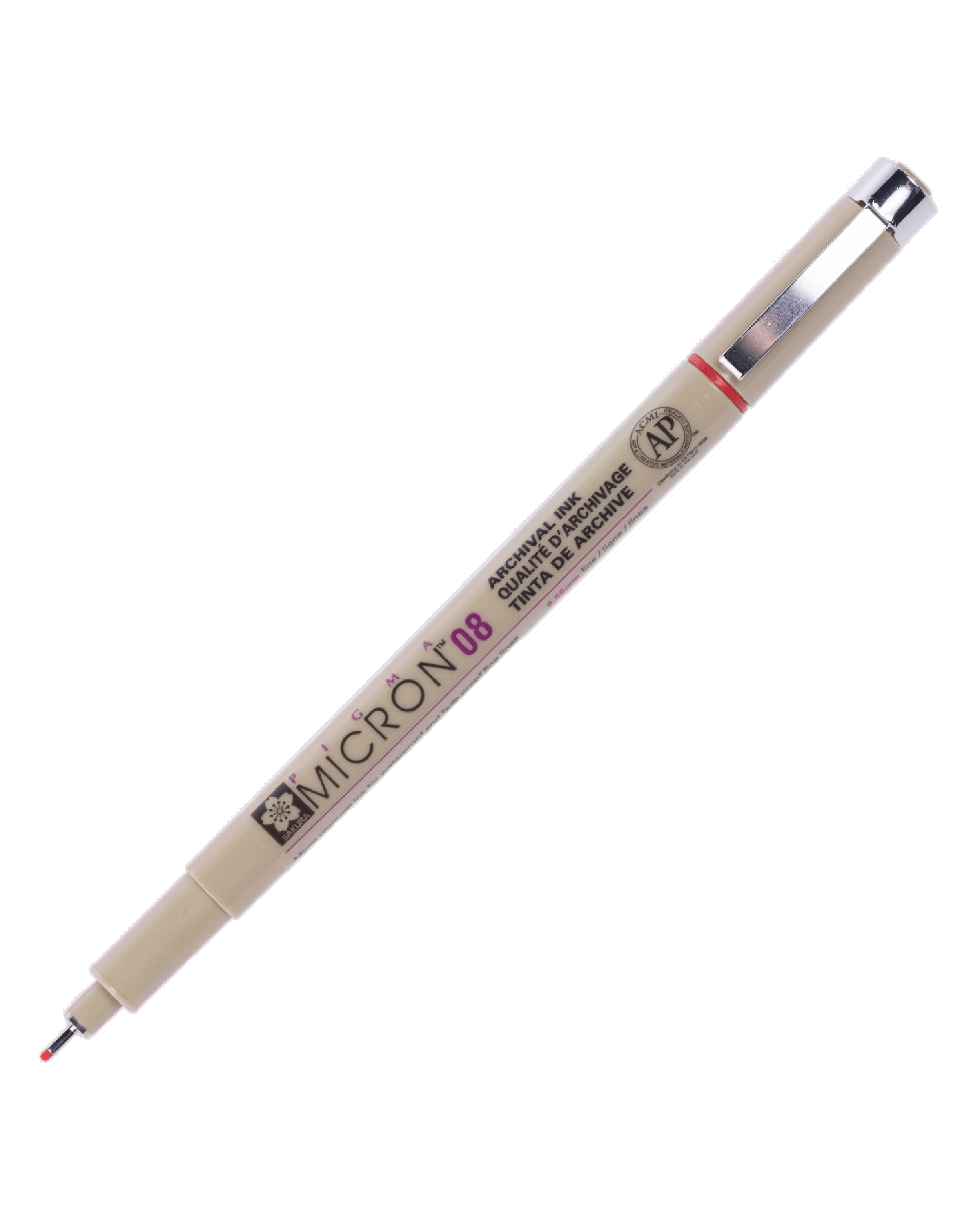 ปากกาหัวเข็ม SAKURA Pigma XSDK สีแดง 08 ขนาด 0.50 มม.