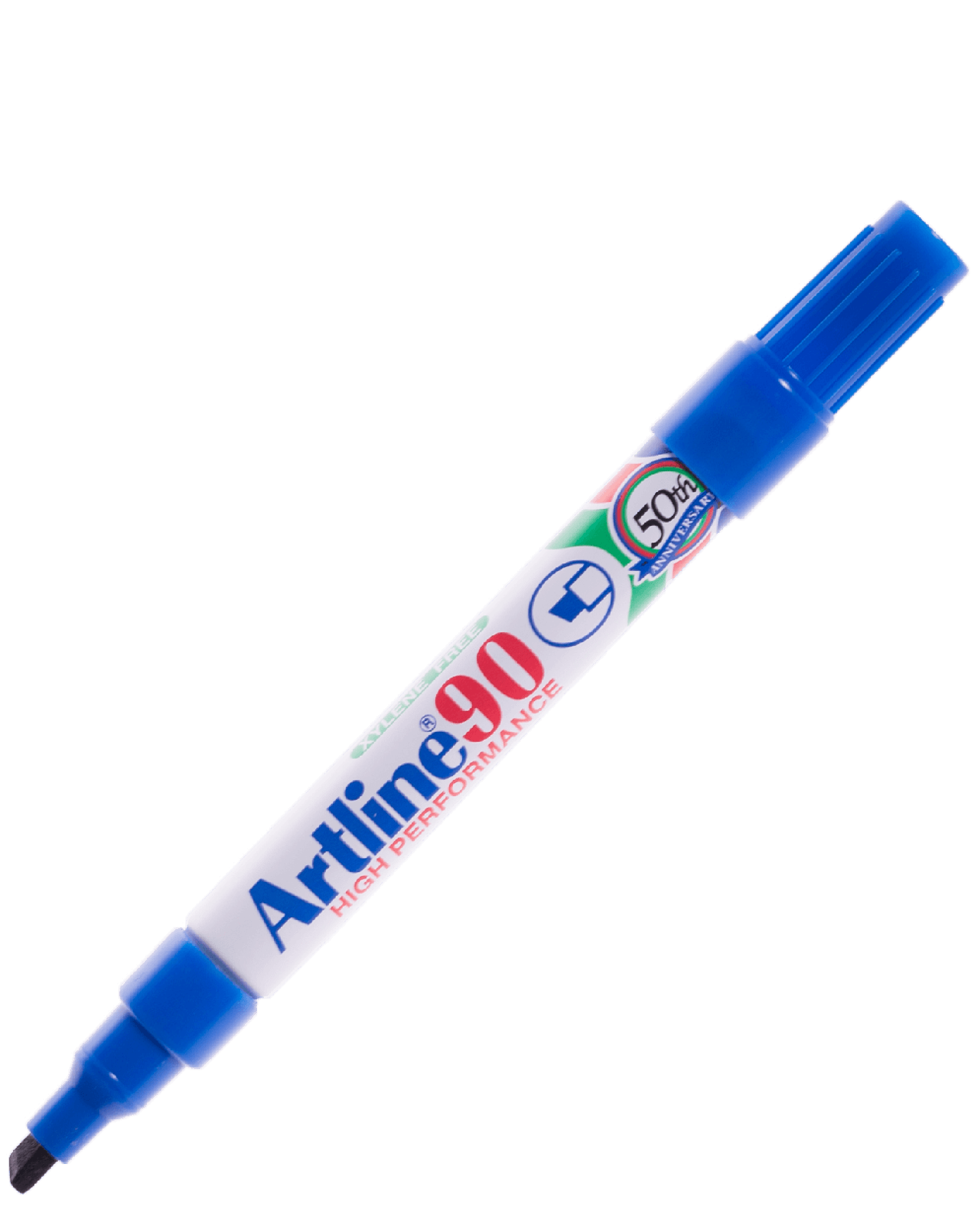ปากกาเคมีหัวตัด Artline EK-90 สีน้ำเงิน 2.5 มม.