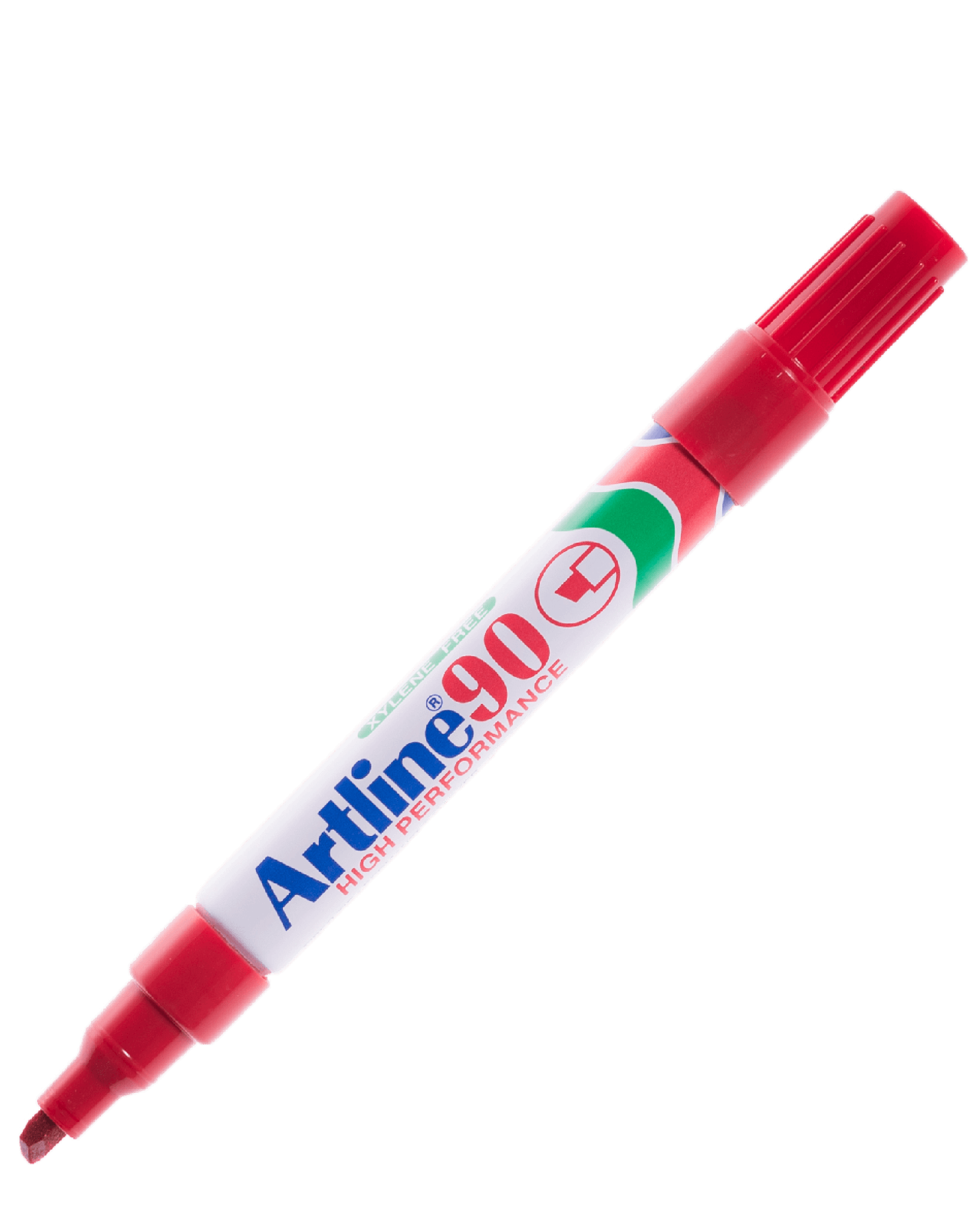 ปากกาเคมีหัวตัด Artline EK-90 สีแดง 2.5 มม.