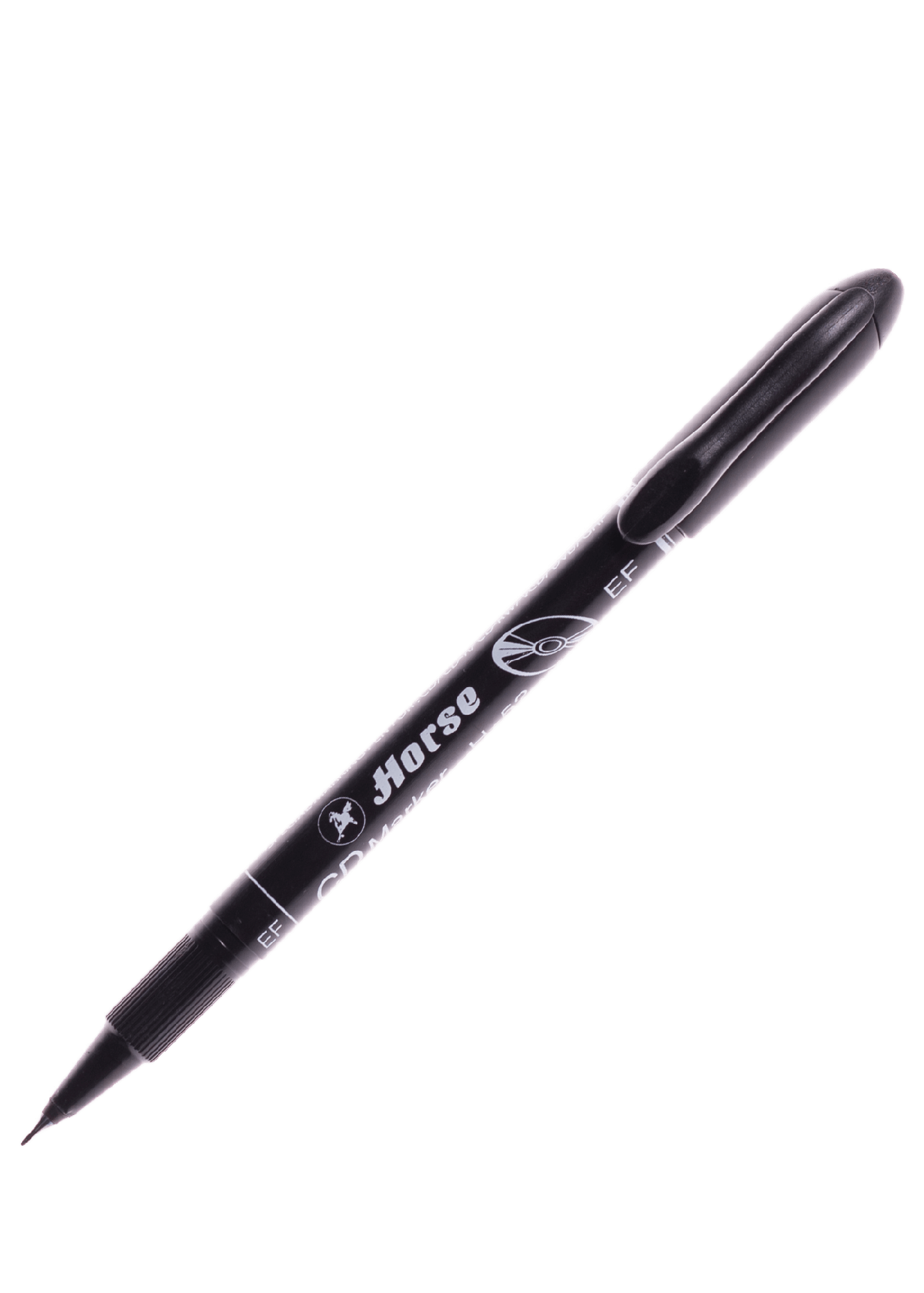 ปากกาเขียน CD ลบไม่ได้ ตราม้า H-52 (EF) สีดำ 0.5 มม.