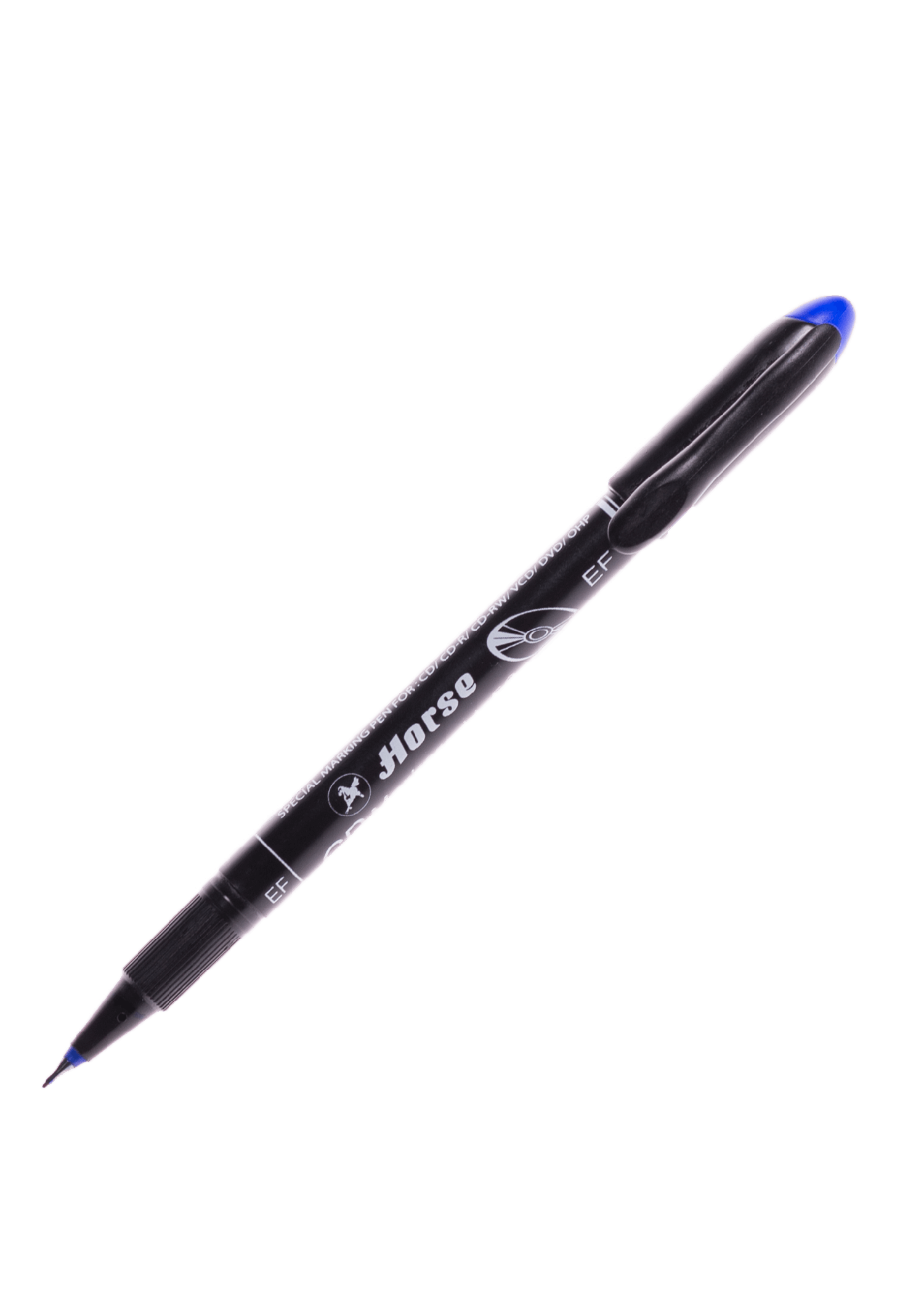 ปากกาเขียน CD ลบไม่ได้ ตราม้า H-52 (EF) สีน้ำเงิน 0.5 มม.