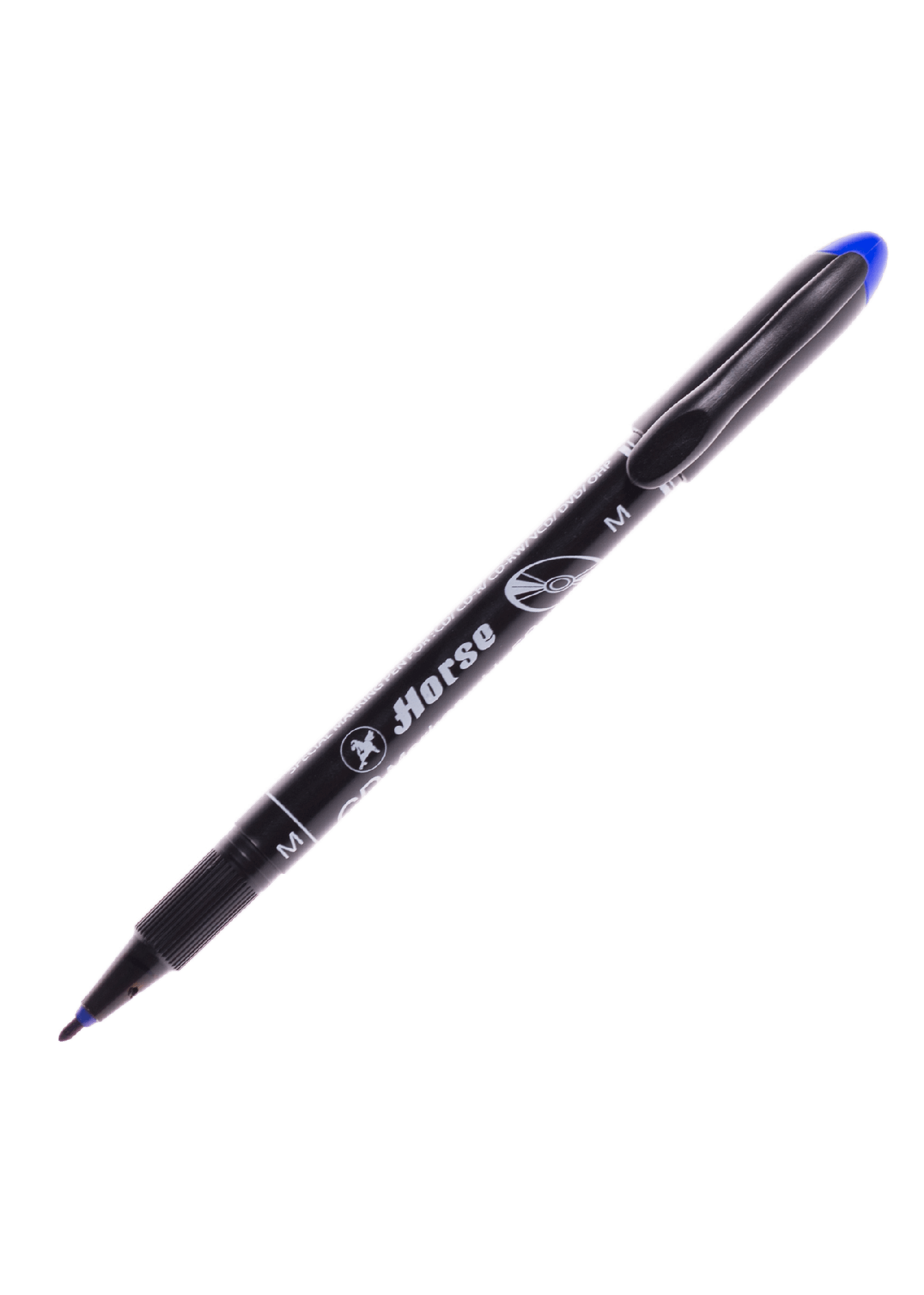 ปากกาเขียน CD ลบไม่ได้ ตราม้า H-52 (M) สีน้ำเงิน 1.0 มม.