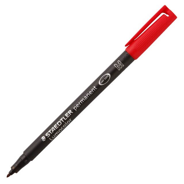 ปากกาเขียนแผ่นใส ลบไม่ได้ Staedtler 317-2 (M) สีแดง 1.0มม.