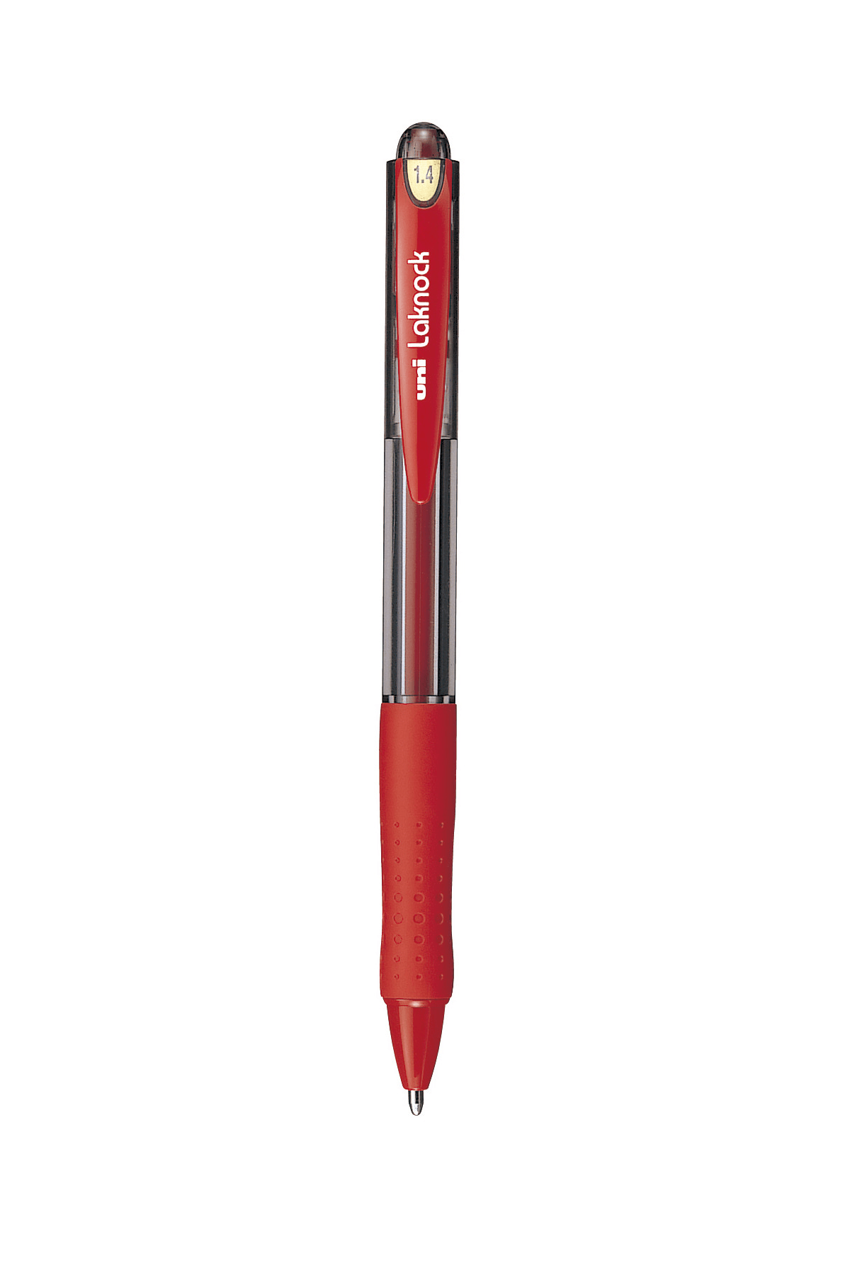 ปากกาลูกลื่นแบบกด uni Laknock SN-100 สีแดง 1.4 มม.