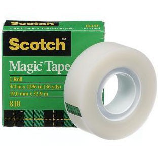 เทปขุ่นแกน 1 นิ้ว Scotch Magic Tape 810 3/4 นิ้วx36 หลา