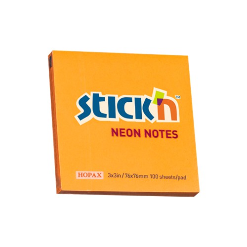 กระดาษโน๊ตกาวในตัว StickN21164 สีส้ม 3x3 นิ้ว (1x100)