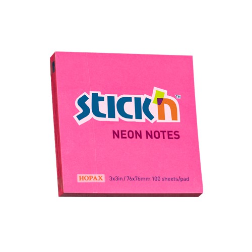 กระดาษโน๊ตกาวในตัว StickN 21165 สีบานเย็น 3x3 นิ้ว (1x100)