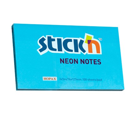 กระดาษโน๊ตกาวในตัว StickN 21213 สีฟ้าสะท้อนแสง 3x5 นิ้ว (1x100)