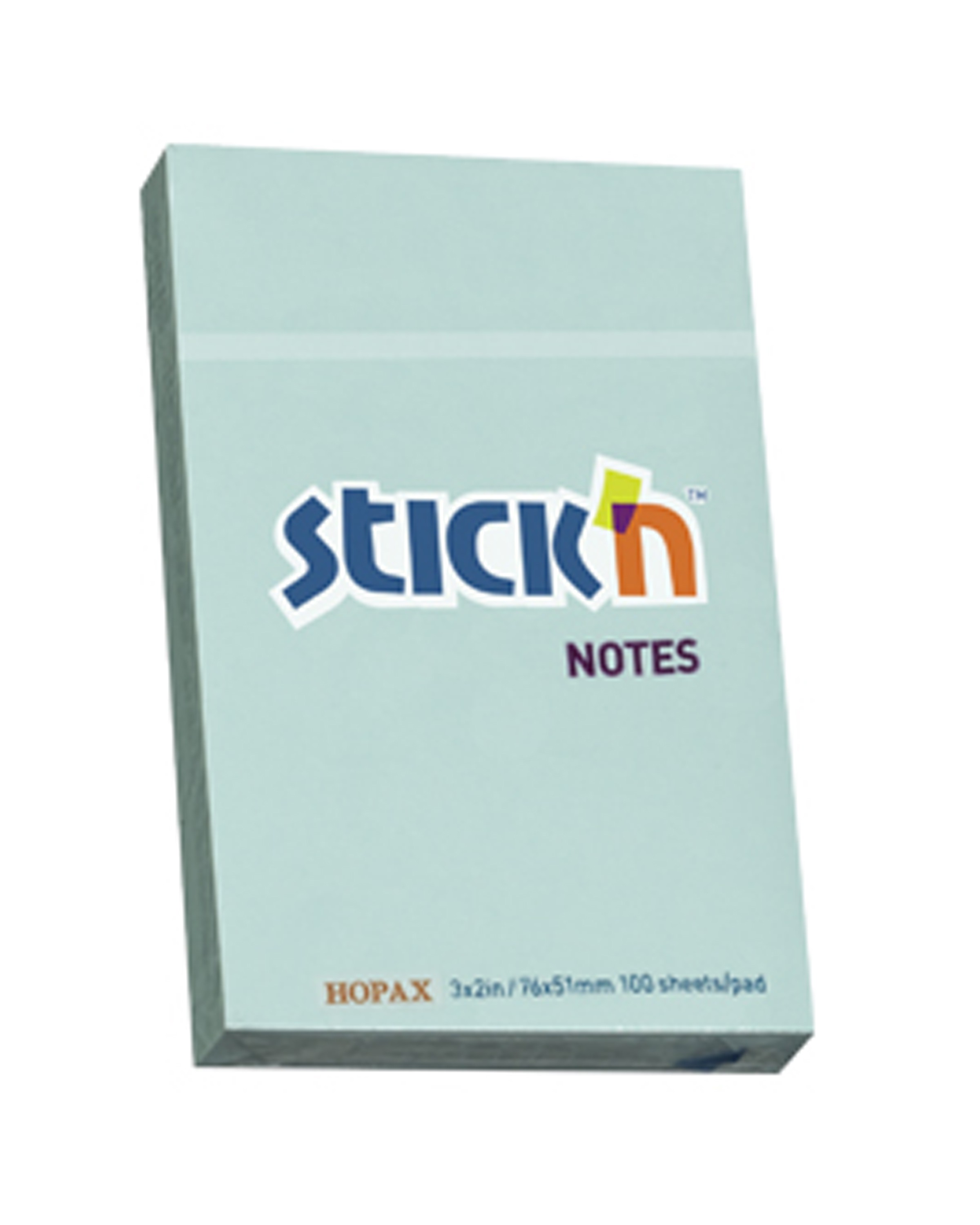 กระดาษโน๊ตกาวในตัว Stickn 21146 สีฟ้า 3x2 นิ้ว (1x100)