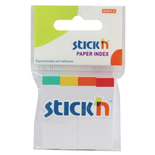 กระดาษโน้ตอินเด็กซ์  Stickn 21015P คละสี 1.2ซม.x5ซม. (4x100)