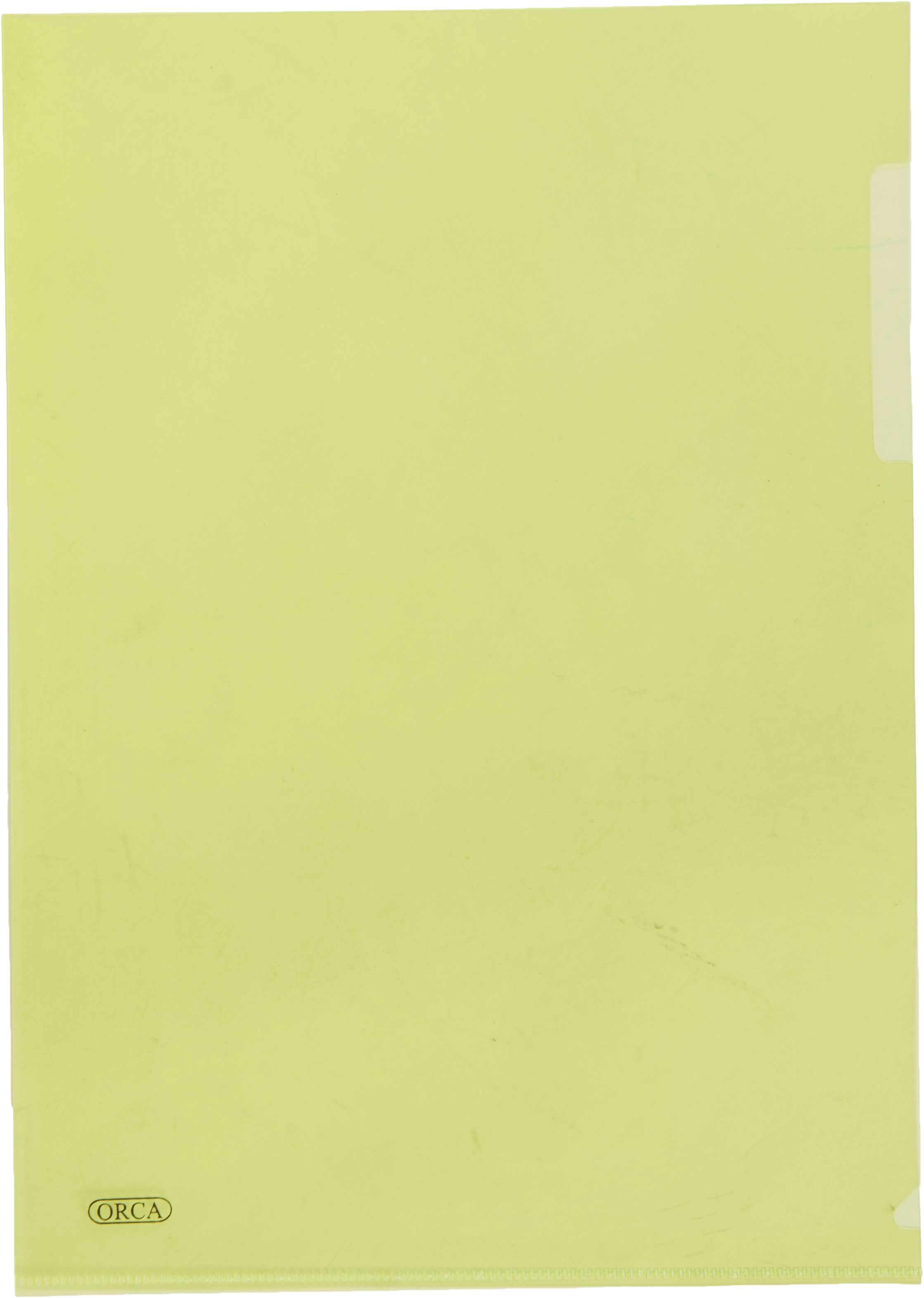แฟ้มซองพลาสติก Orca 1 ชั้น สีเหลือง A4 (1x12)