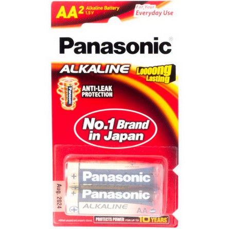 ถ่าน Panasonic ALKALINE LR6T/2B AA (1x2)