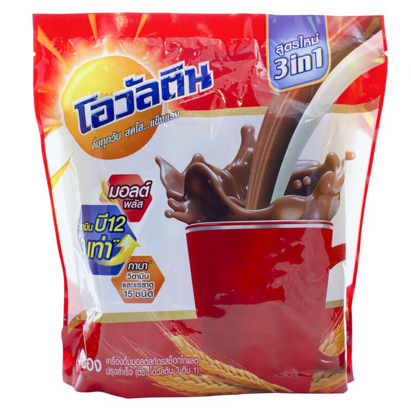 ผงเครื่องดื่มรสช็อกโกแลตชนิดซอง โอวัลติน 3 in 1 31 กรัม (1x18)