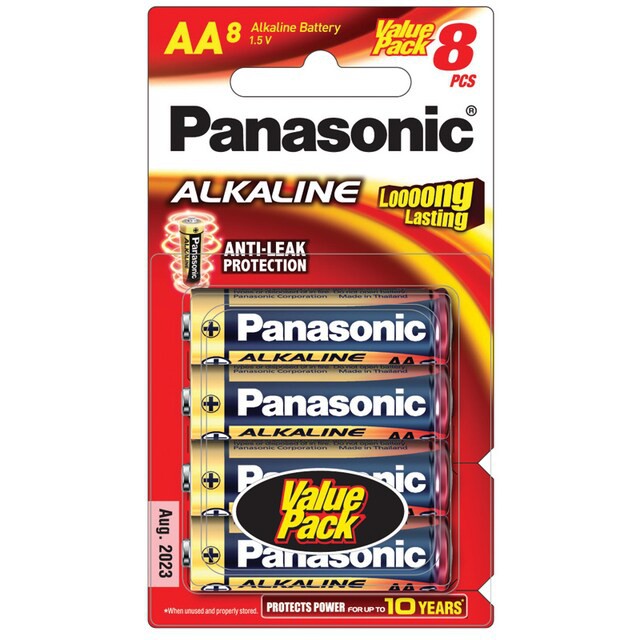 ถ่าน Panasonic ALKALINE LR6T/8B AA (1x8)