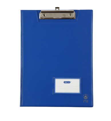 คลิปบอร์ดปกหนังเทียม Orca A-100 A4 สีน้ำเงิน