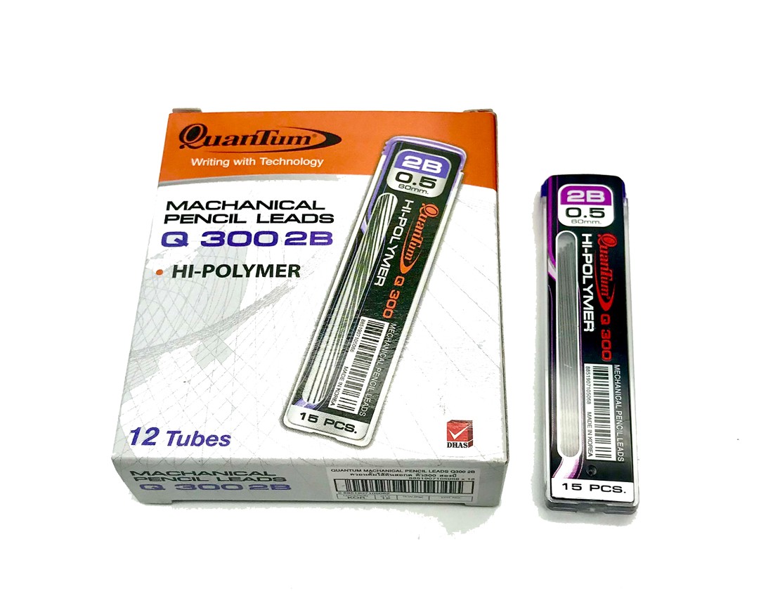 ไส้ดินสอ 2B 0.5 มม. (หลอด15ไส้) ควอนตั้ม Q300